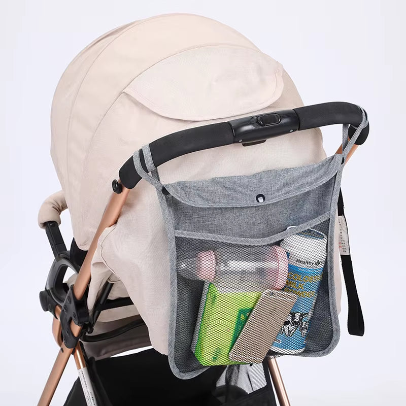 Pet Stroller Organizer Bag Infant Pram Cart Mesh Hanging Storage Bag Baby Trolley Bag Stroller Seat Pocket Carriage Bag Stroller