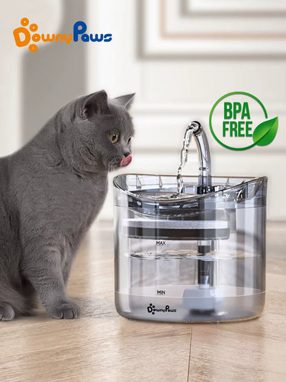 2L Automatic Cat Water Fountain with Faucet Dog Water Dispenser Transparent Filter Drinker Pet Sensor Drinking Feeder