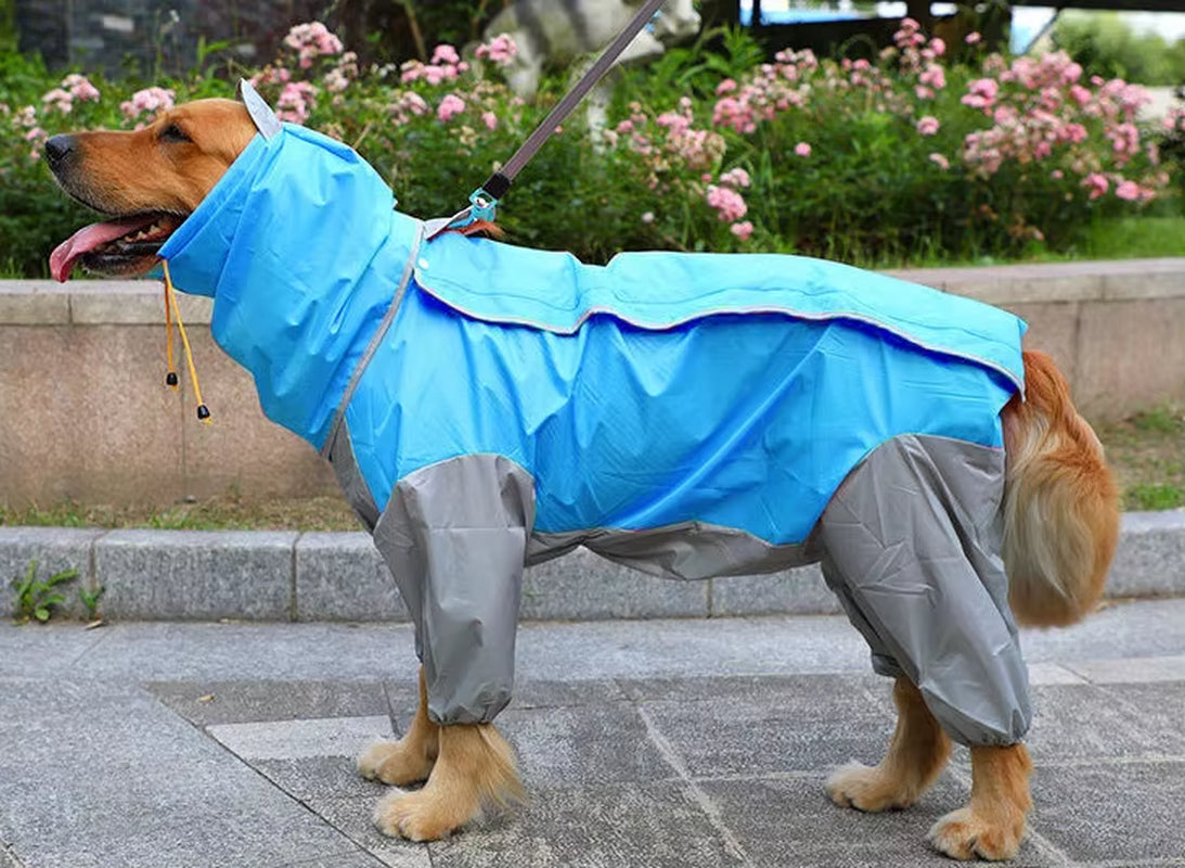 Dog Raincoat Waterproof Dog Suits Dot Rain Cape for Medium Big Dogs Hooded Jacket Poncho Pet Rain Coat Chubasquero Para Perrors