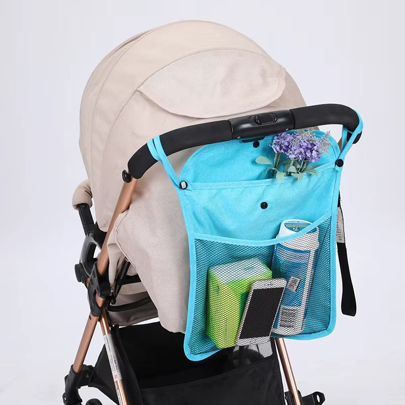 Pet Stroller Organizer Bag Infant Pram Cart Mesh Hanging Storage Bag Baby Trolley Bag Stroller Seat Pocket Carriage Bag Stroller