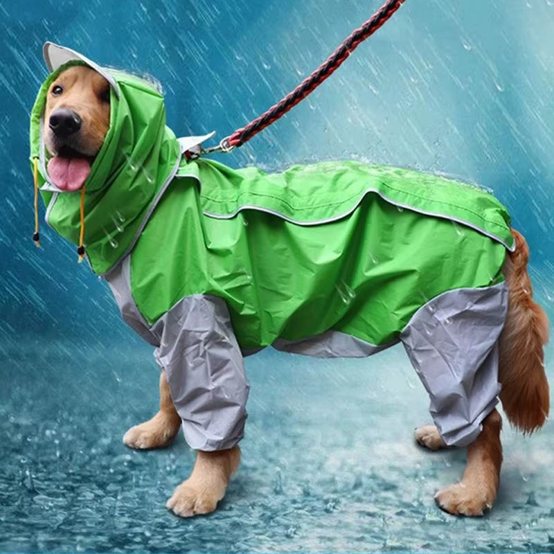 Dog Raincoat Waterproof Dog Suits Dot Rain Cape for Medium Big Dogs Hooded Jacket Poncho Pet Rain Coat Chubasquero Para Perrors