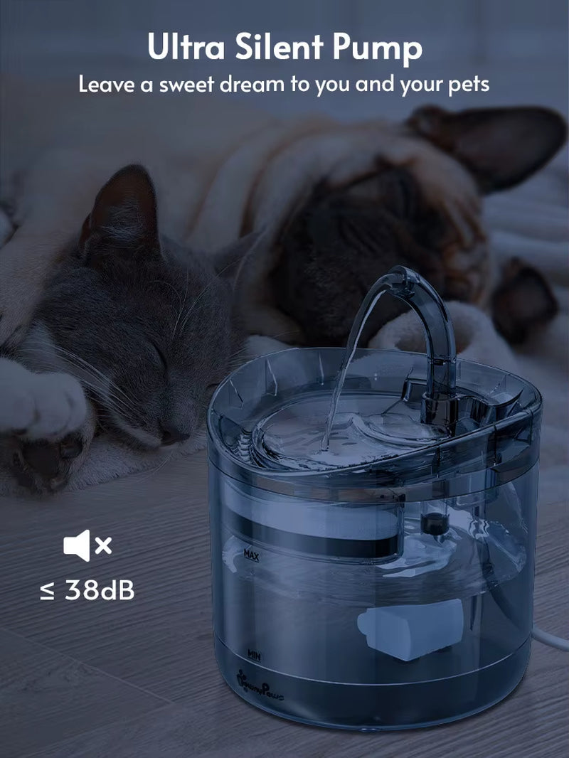 2L Automatic Cat Water Fountain with Faucet Dog Water Dispenser Transparent Filter Drinker Pet Sensor Drinking Feeder